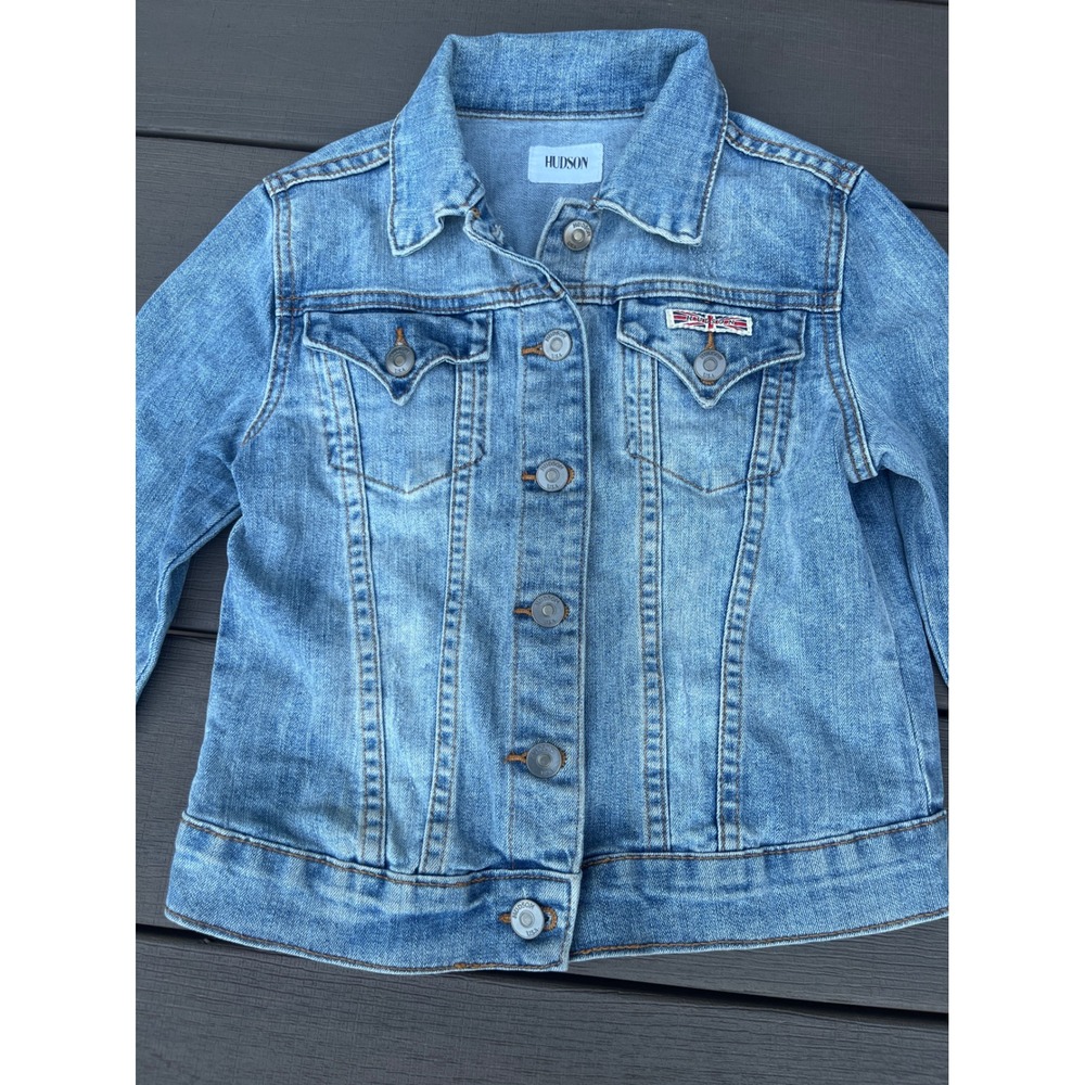 Hudson Kids Denim Jacket Light Wash Blue Button Front Trucker Jacket